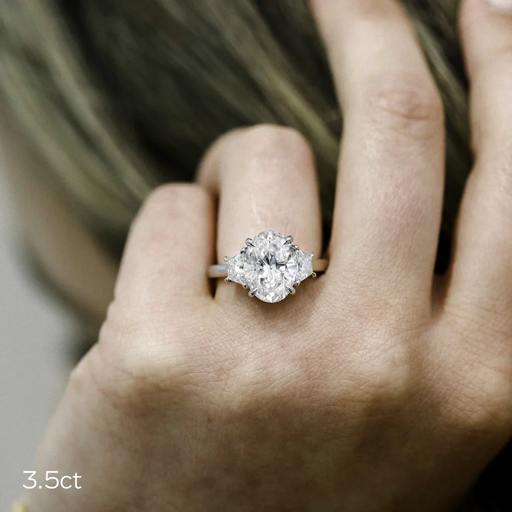 Lab Grown 4.00 Ct Oval Cut Diamond Engagement Ring 14K White Gold IGI sku safe url ccharacter