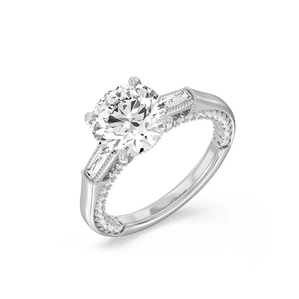 2.75 Ct Round Lab Grown Diamond Engagement Ring Certified IGI 14k White Gold