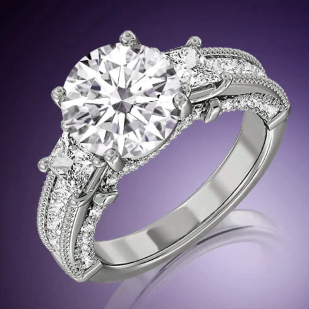 5 Ct Round Cut Wedding Diamond Ring Certified IGI Lab Grown 14k White Gold