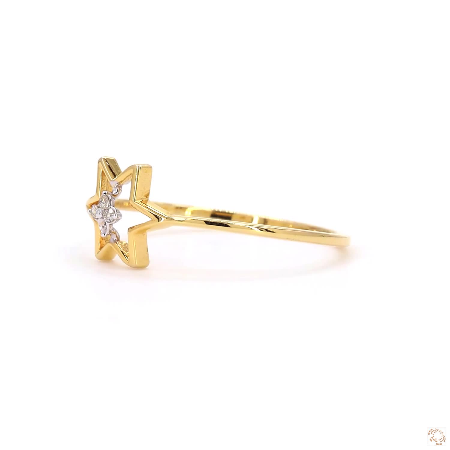 Ladies Ring - 0.02ct Round Diamond 18KT Gold - Image 3