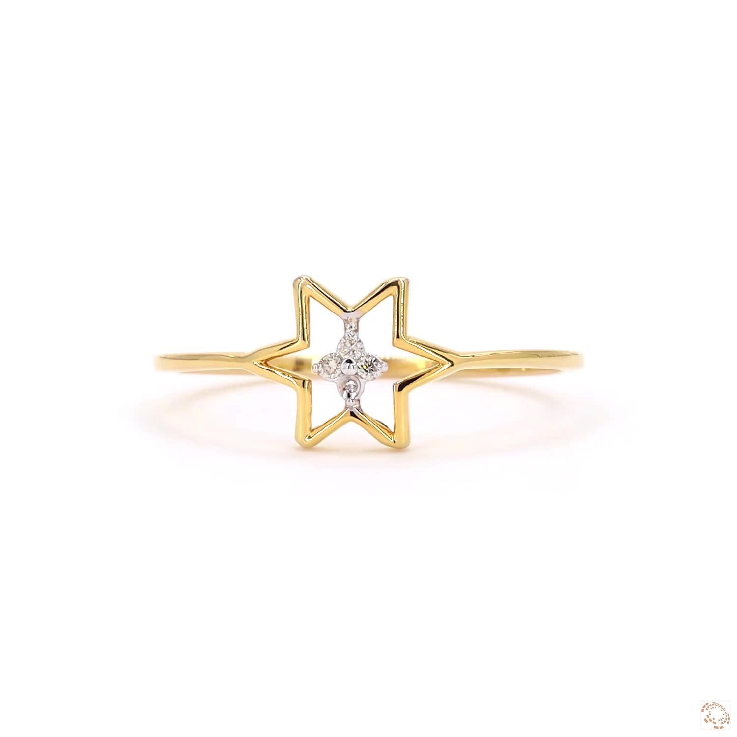 Ladies Ring - 0.19ct Round Diamond 18KT Gold